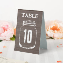 Rustic brown wood wedding table number tent signs