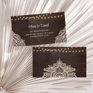 Rustic Brown Wooden Registry Insert Card
