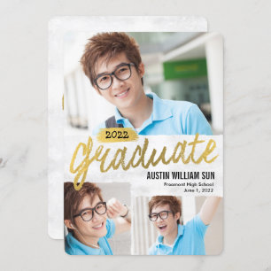 Rustic Brush Graduation Announcement Invitation