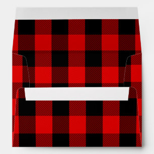 Rustic Buffalo Check Lumberjack Plaid Red 5X7 Envelope