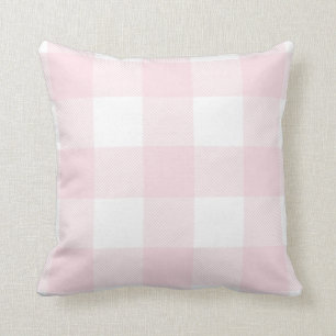 Rustic Buffalo Check Pattern Blush Pink Cushion