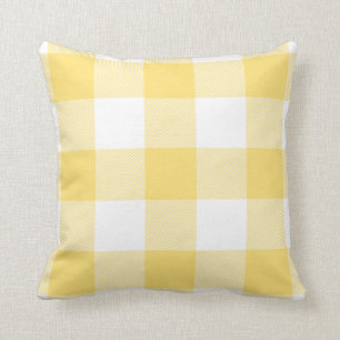 Rustic Buffalo Check Pattern Pastel Yellow Cushion