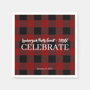 Rustic Buffalo Plaid Customised Celebrate Event Napkin
