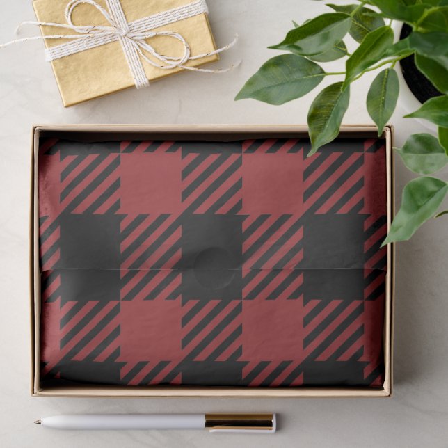 Rustic Buffalo Plaid Pattern Tissue Paper (Gift)