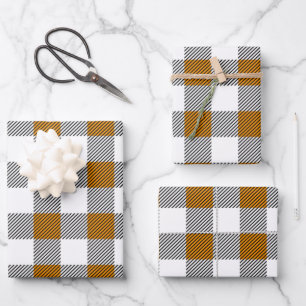 Rustic Buffalo Plaid Pattern Wrapping Paper Sheet