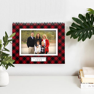 Rustic Buffalo Plaid Photo Calendar