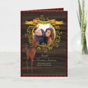 Rustic Buffalo Plain PHOTO Modern Trendy STAG Card