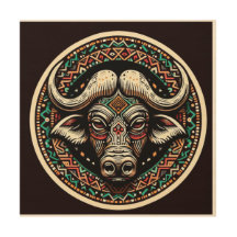 Rustic Buffalo Wood Wall Art