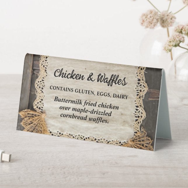 Rustic Buffet Food Label Allergy Wedding Caterers (In SItu (Table))