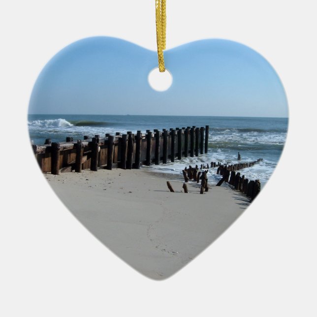 Rustic Bulkhead on Beach Ceramic Tree Decoration (Front)