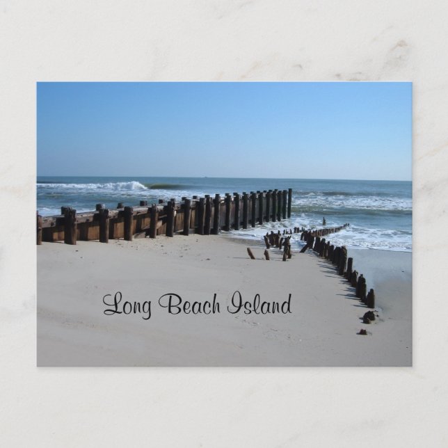 Rustic Bulkhead on Beach Postcard (Front)