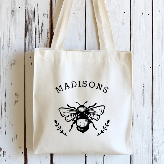 Rustic Bumblebee Personalised Tote Bag (Creator Uploaded)