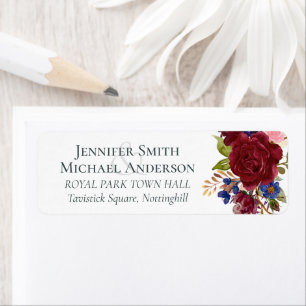 Rustic Burgundy Blue Floral Wedding