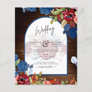 Rustic Burgundy Blue Floral Wedding