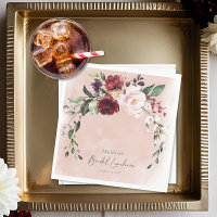 Rustic Burgundy & Blush Pink Roses Bridal Luncheon