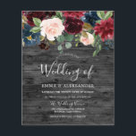 Rustic Burgundy Botanical Budget Wedding Invite<br><div class="desc">Rustic Burgundy Botanical Budget Wedding Invite

A cheaper alternative than a standard invitation.</div>