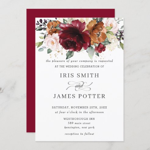 Burnt Orange Wedding Invitations | Zazzle.co.uk