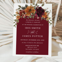 Rustic Burgundy Burnt Orange Floral Arch Wedding 