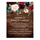 Rustic Burgundy COVID-19 Coronavirus Safety