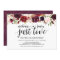 Rustic Burgundy Floral Elopement Reception Invites