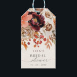 Rustic Burgundy Floral Fall Bridal Shower  Gift Tags<br><div class="desc">Rustic Burgundy Floral Fall Bridal Shower Gift Tag</div>