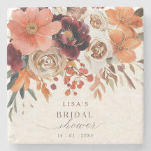 Rustic Burgundy Floral Fall Bridal Shower