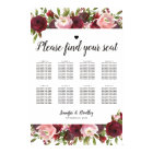 Rustic Burgundy Floral Wedding 8 Table Chart