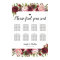 Rustic Burgundy Floral Wedding 8 Table Chart