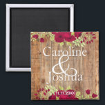 Rustic Burgundy Floral Wedding Magnet<br><div class="desc">Our rustic, watercolor floral wedding design in deep red/burgundy. Click "personalise and then "customise further" to adjust the graphic elements to your liking! The collection of coordinating products is available in our shop, zazzle.com/doodlelulu*. Contact us if you need this design applied to a specific product to create your own unique...</div>