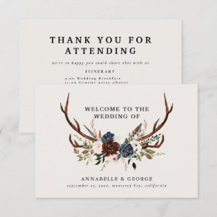 Rustic burgundy navy floral botanical wedding encl enclosure card