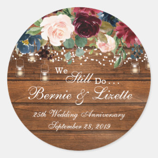 Rustic Burgundy Navy Stickers