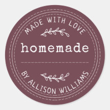 Rustic Burgundy Personalised Homemade
