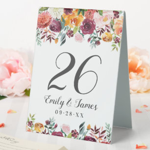 Rustic Burgundy Pink Fall Floral Wedding Monogram