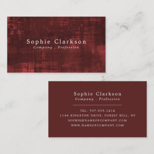 Rustic Burgundy Red Business Card