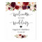 Rustic Burgundy Red Floral Welcome Wedding Sign