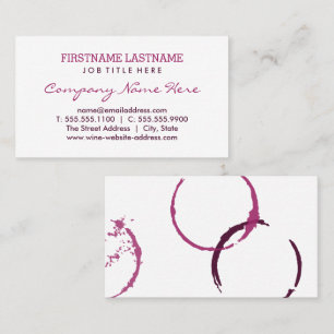 Rustic Burgundy Red Wine Stain Rings Business Card