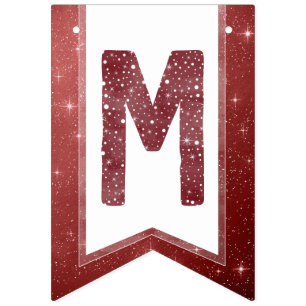 Rustic Burgundy Watercolor Typography Believe Bunting