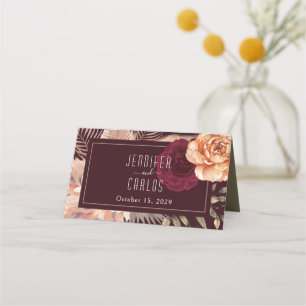 Rustic Burgundy Wedding Place Card