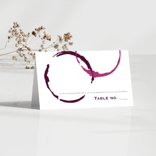 Rustic Burgundy Wine Stain Wedding Place Card