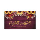 Rustic Burgundy Wood Sunflower Floral QR Code