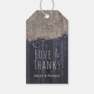 Rustic Burlap and Barn Wood with Custom Text Gift Tags