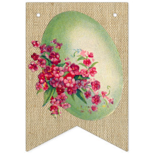 Rustic Burlap and Chalk Easter Egg Bunting Flags