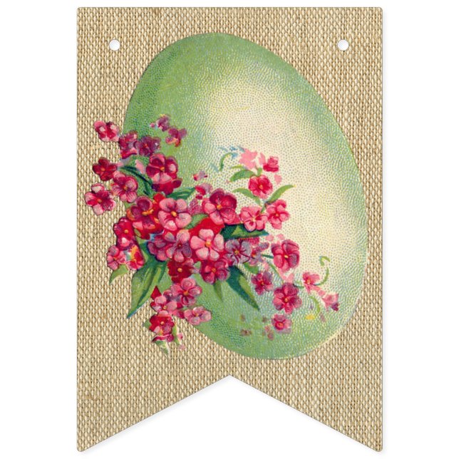 Rustic Burlap and Chalk Easter Egg Bunting Flags (Second Flag)