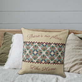 Rustic burlap and flowers cushion