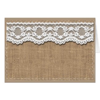 Rustic Burlap and Lace Card