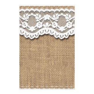 Rustic Burlap and Lace Stationery