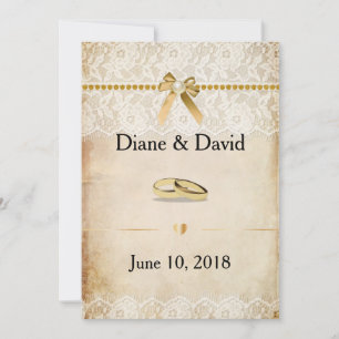 Rustic Burlap and Lace Wedding Invitations