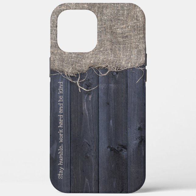 Rustic Burlap and Wood with Quote Case-Mate iPhone Case (Back)