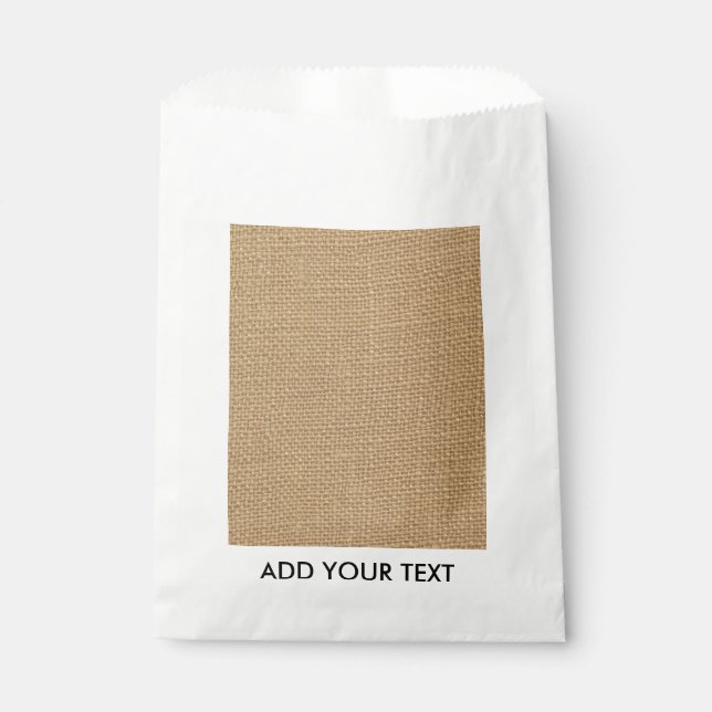 Rustic Burlap Background Printed Favour Bags (Front)