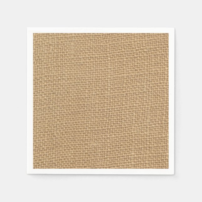Rustic Burlap Background Printed Napkin (Front)